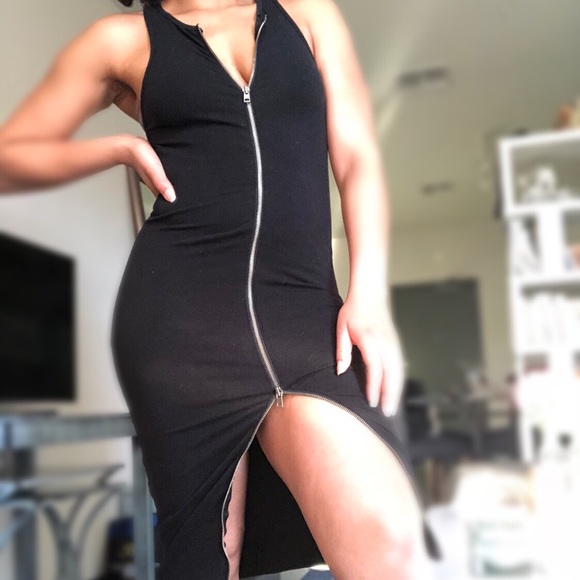 Express Zip Front Midi Dress - Picture 3 of 7